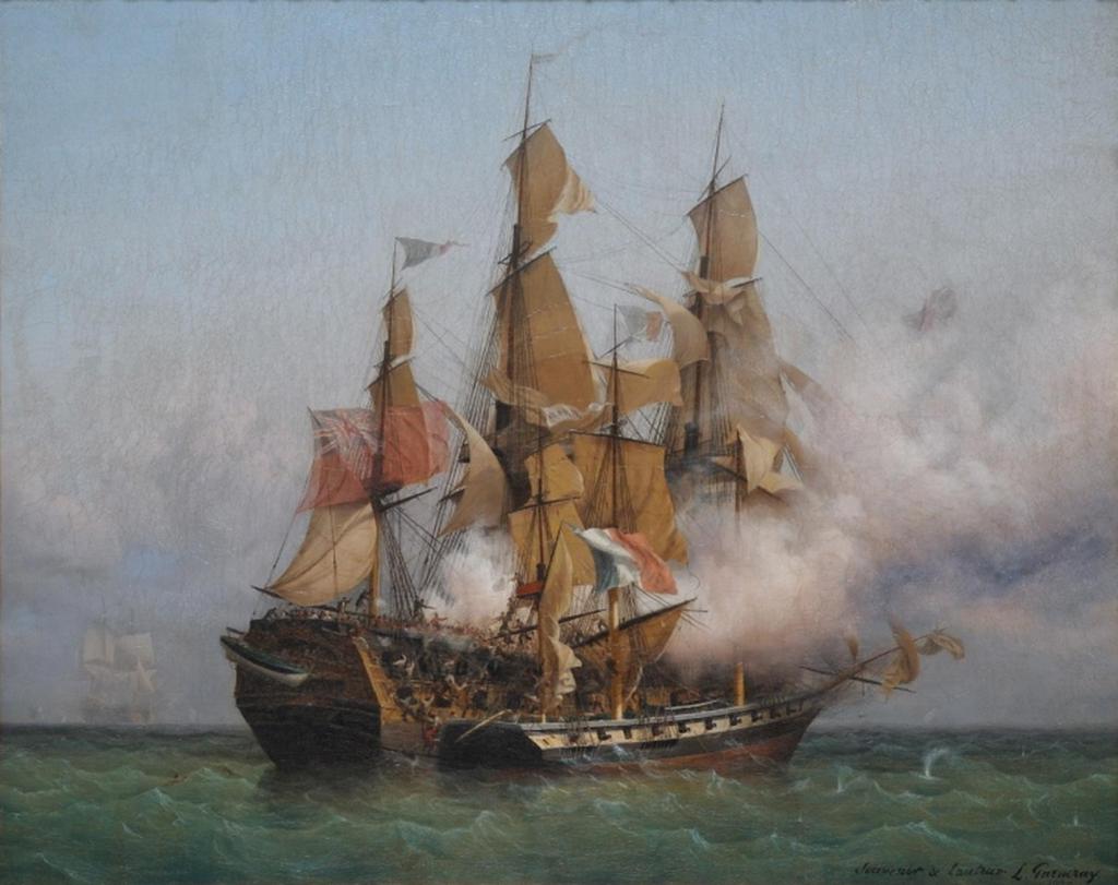 bataille que "la confiance" le petit bateau de R. Surcouf s'empare de l'énorme vaisseau "Kent" commandé par le capitaine Rivington le 7 octobre 1800.