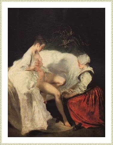 Antoine Watteau : toilette intime. On se nettoyait l'intimité à sec avec des chiffons.